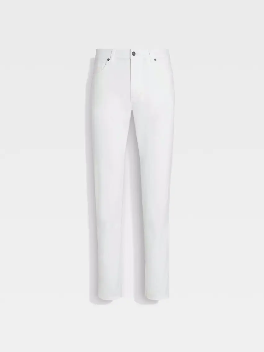 White Stretch Cotton Roccia Jeans