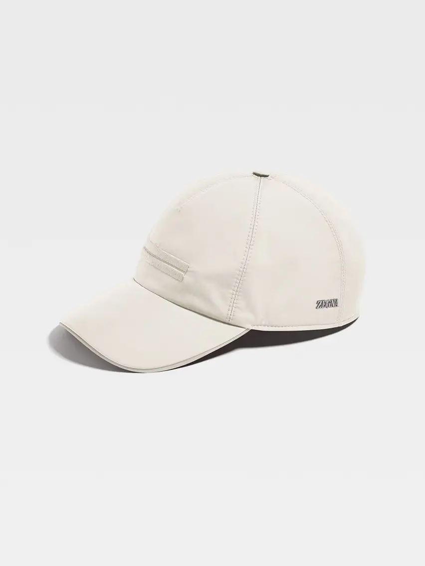 White Technical Fabric Baseball Cap