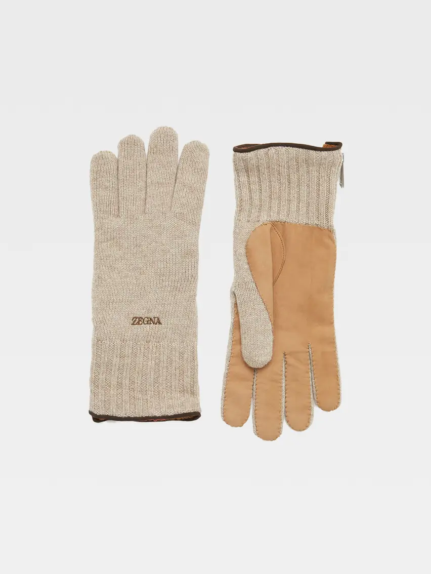 Beige Oasi Cashmere Gloves