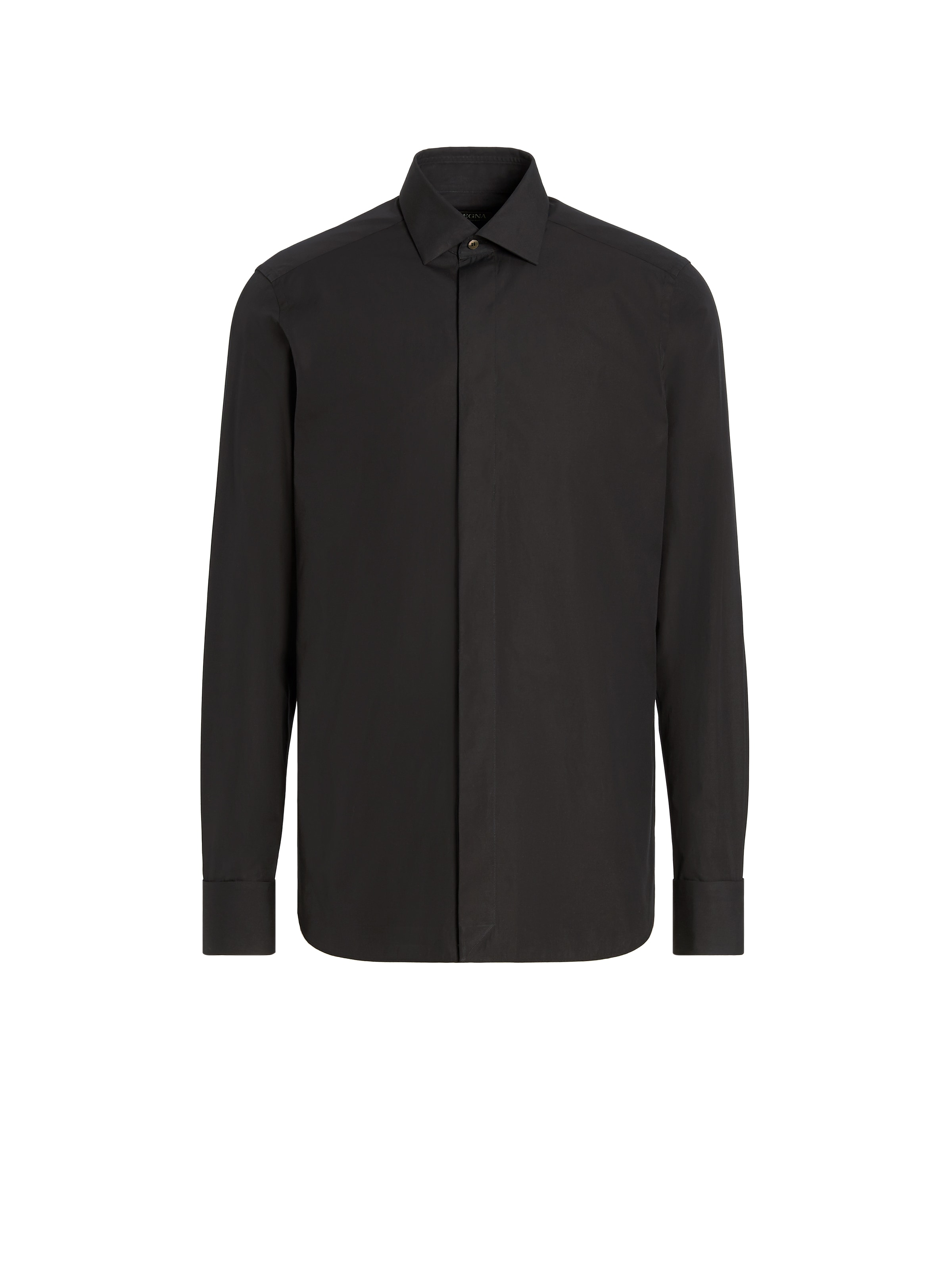 Zegna Black Trofeo Silk Evening Shirt