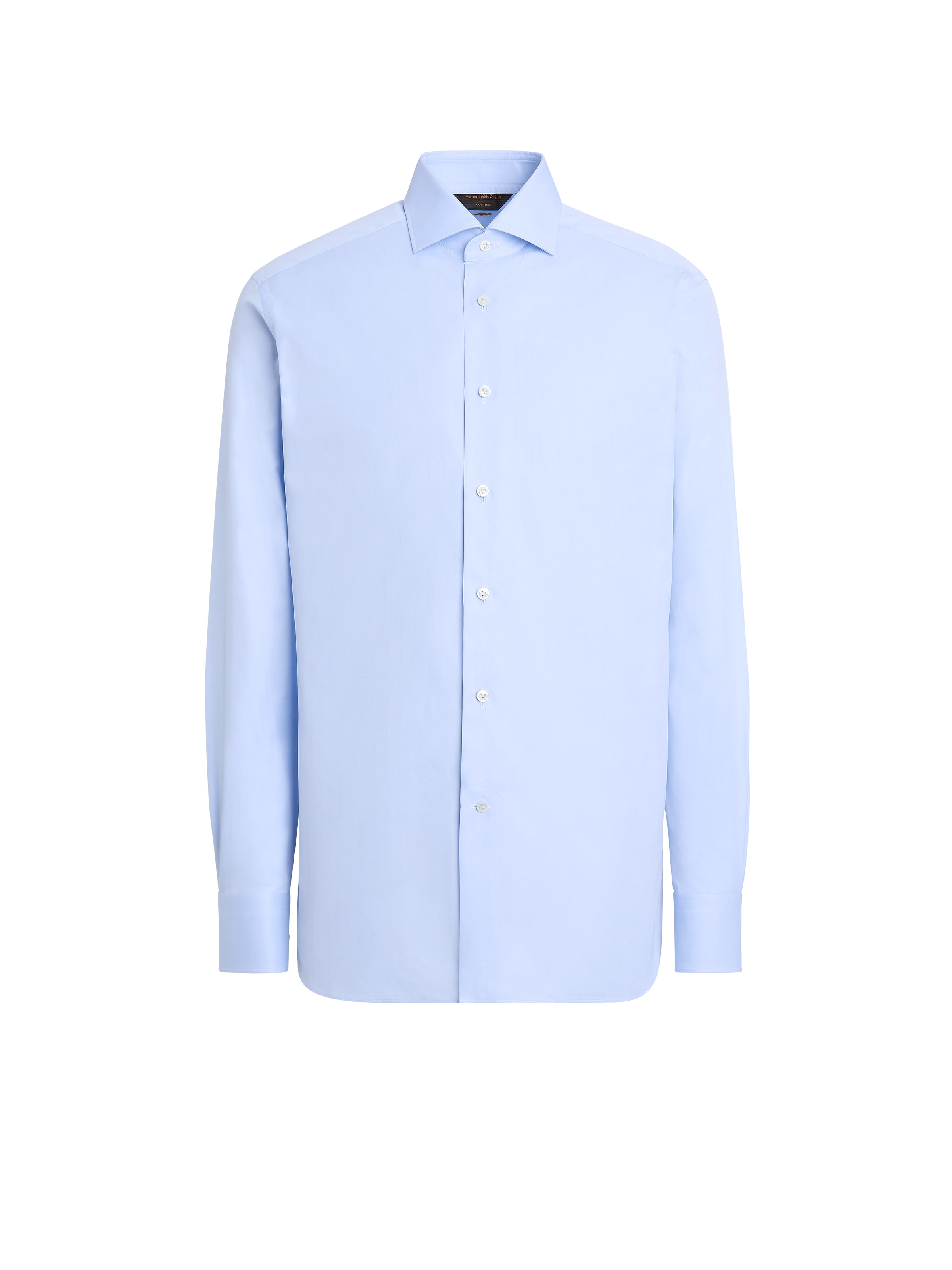 Shop Zegna Chemise Habillée À Manches Longues En Coton Sea Island Bleu Clair In Light Blue