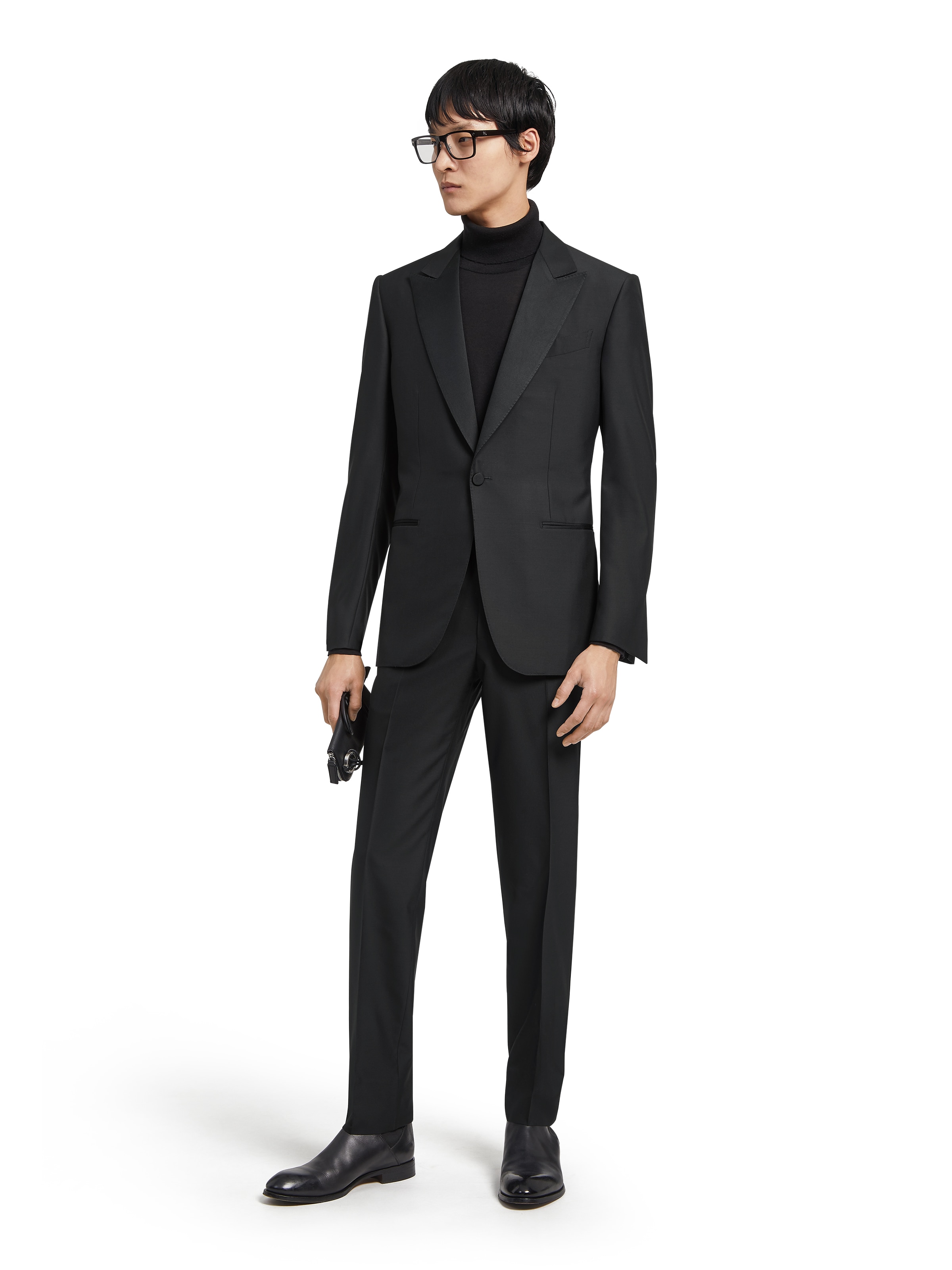 Zegna Black Trofeo 600 Wool And Silk Evening Suit