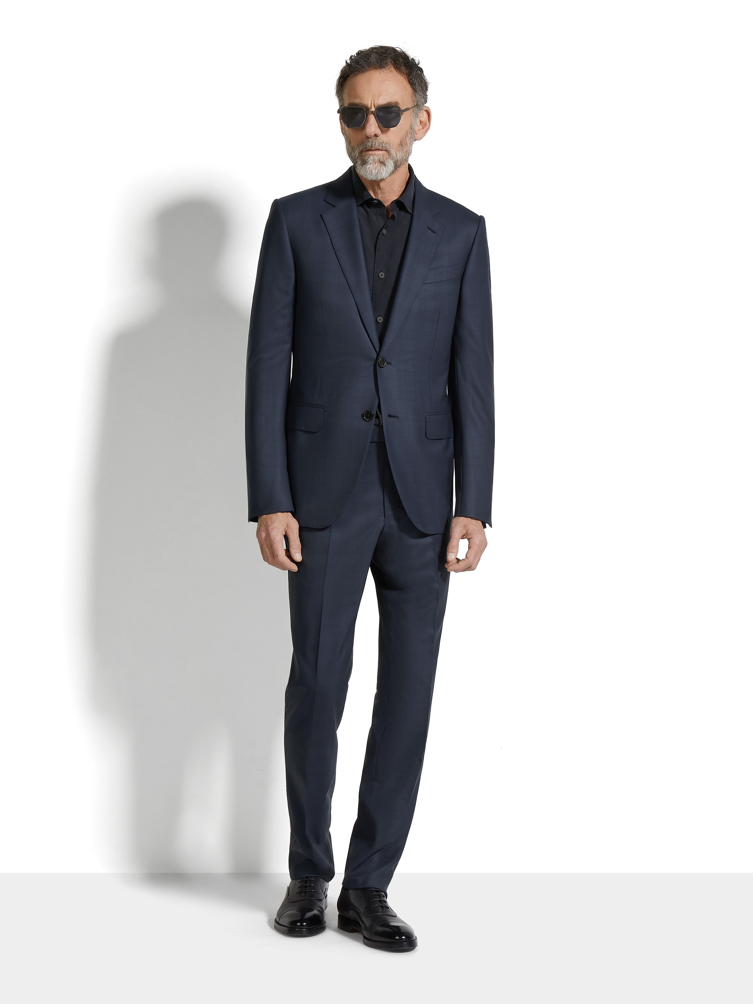 Zegna Costume En Laine Centoventimila Bleu Marine