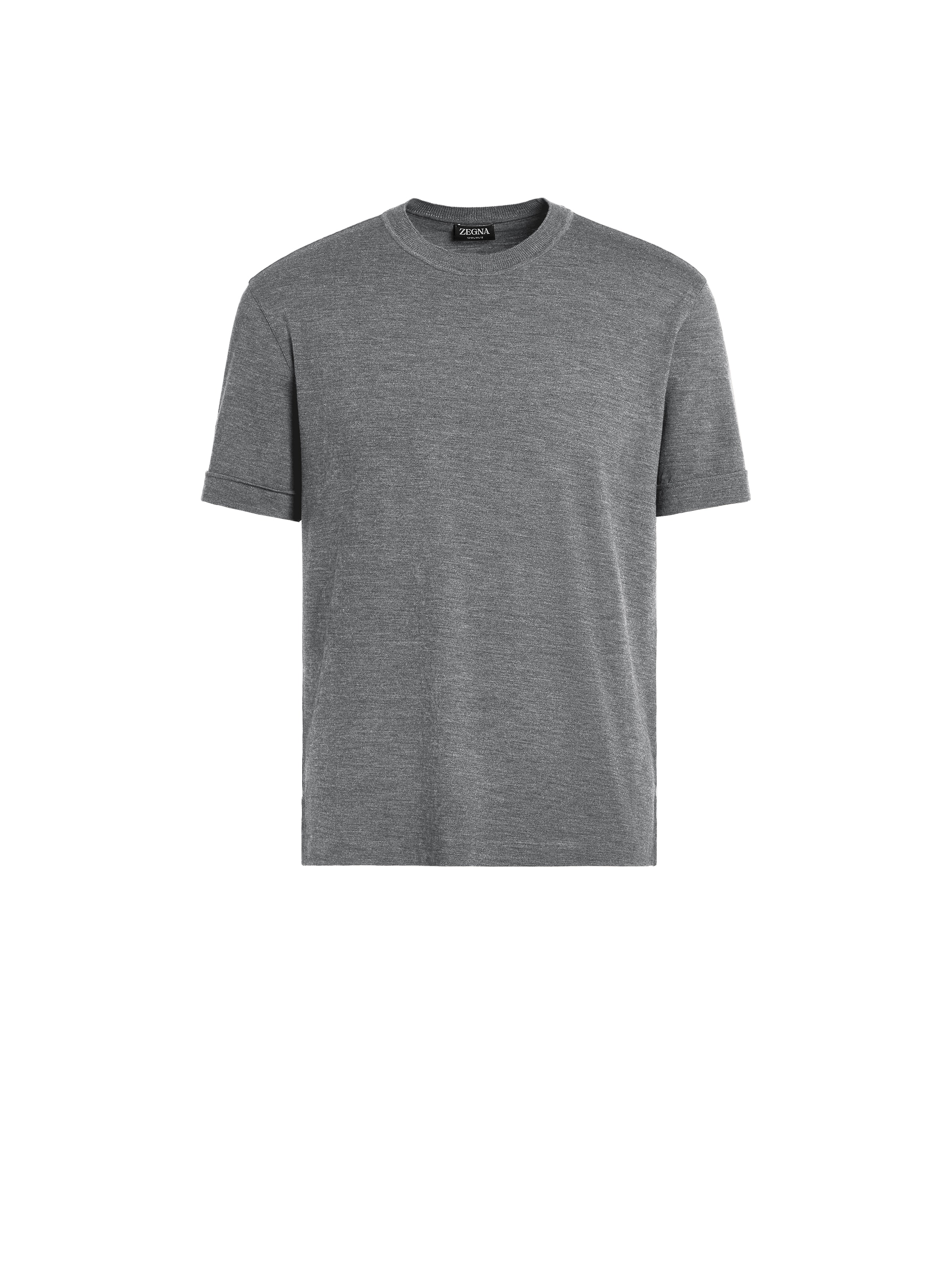 Zegna T-shirt Aus 12milmil12 Wolle In Meliertem Grau In Grey Mélange