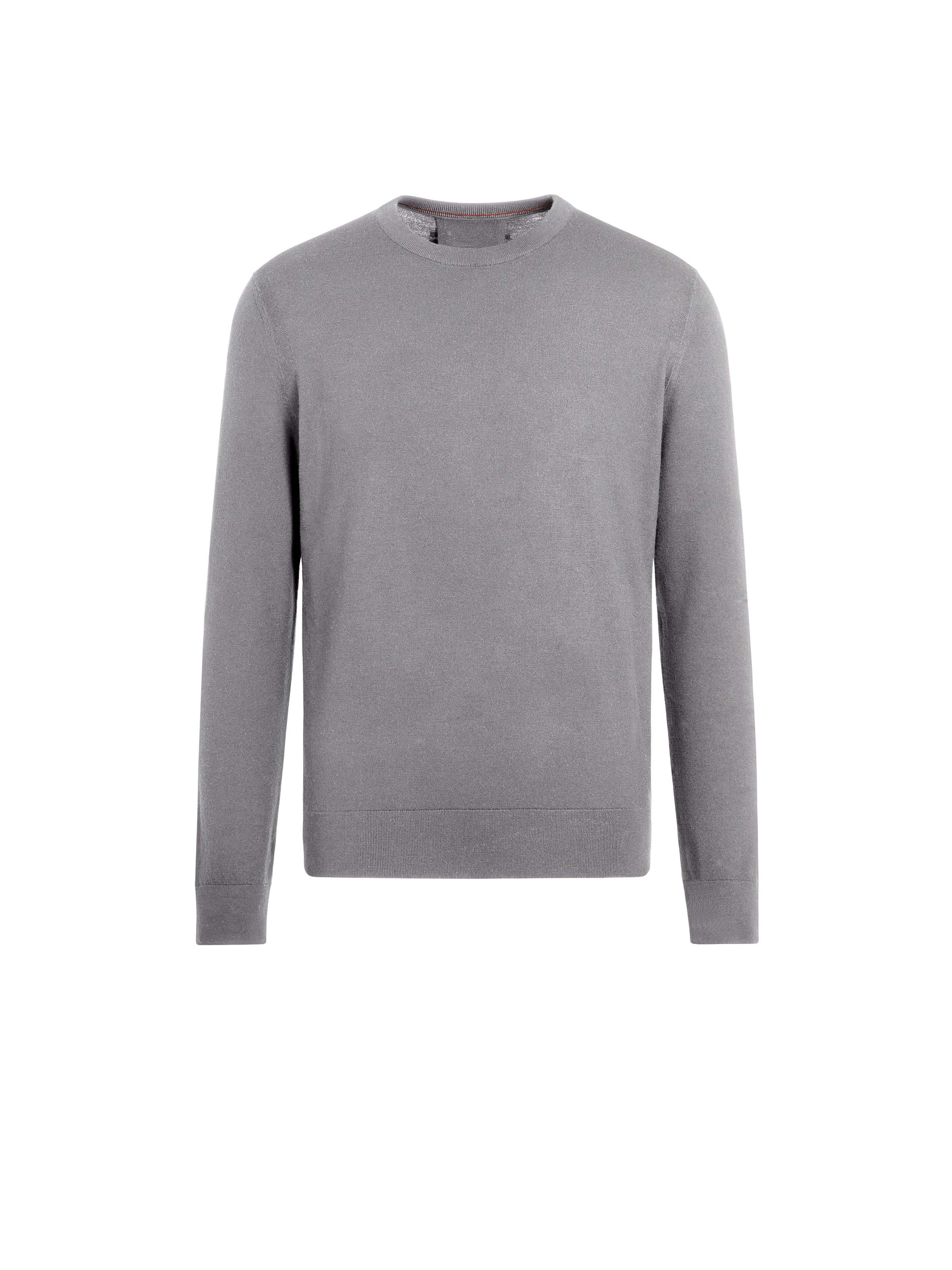 Shop Zegna Pull À Col Ras Du Cou En Laine 12milmil12 Gris Foncé