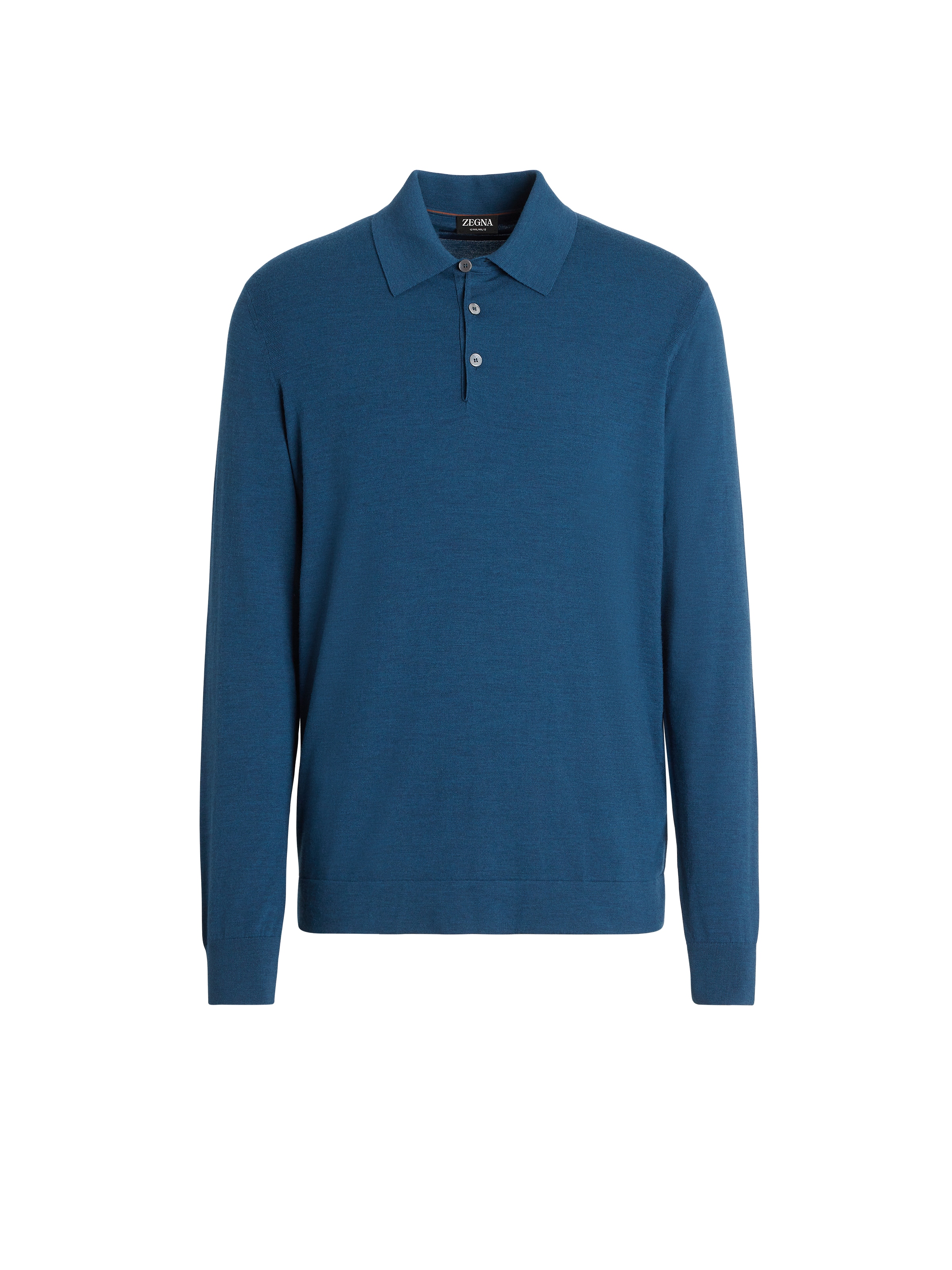 Zegna Polo En Laine 12milmil12 Bleu Sarcelle