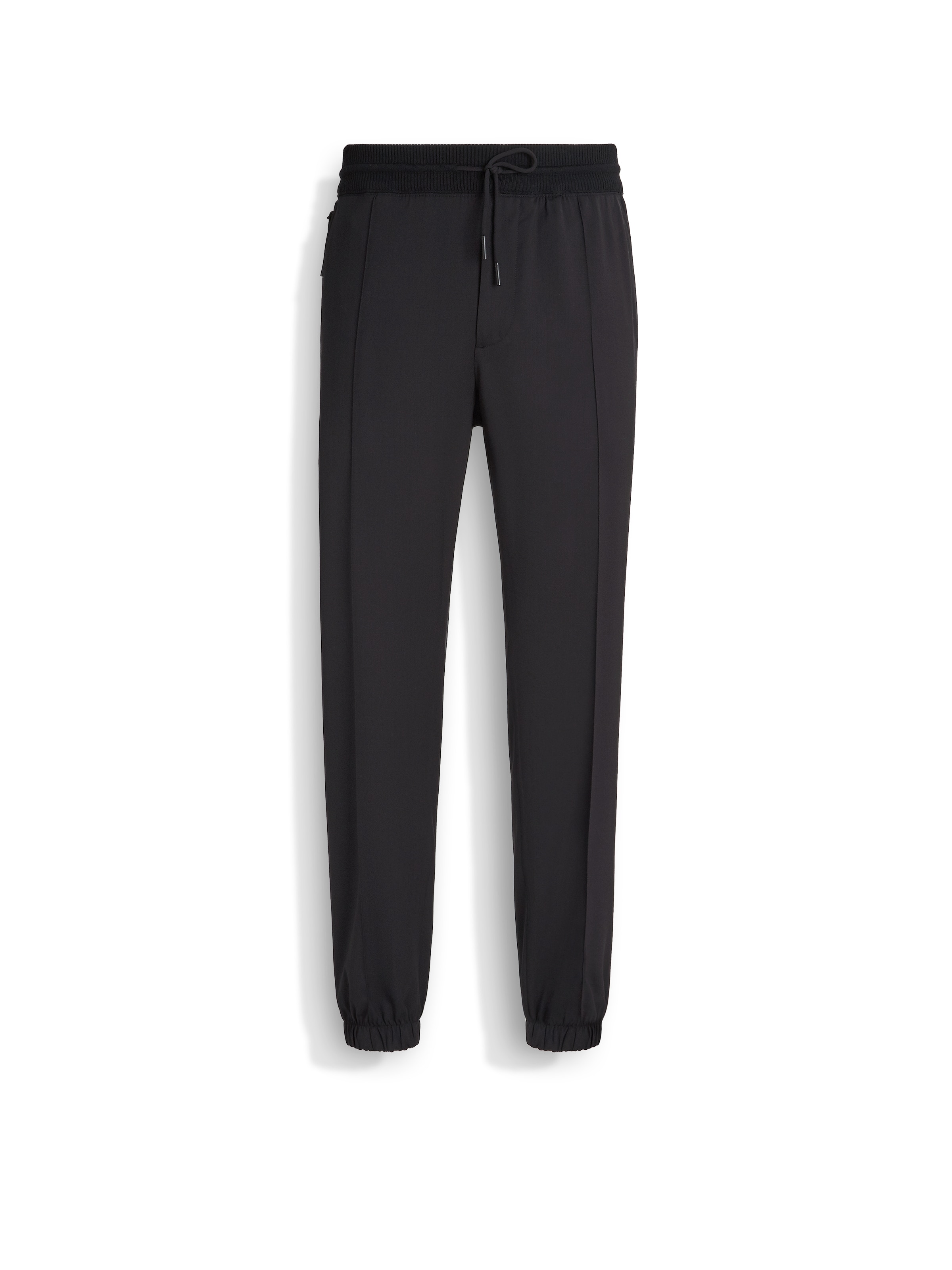 Shop Zegna Black High Performance Wool Joggers In Noir