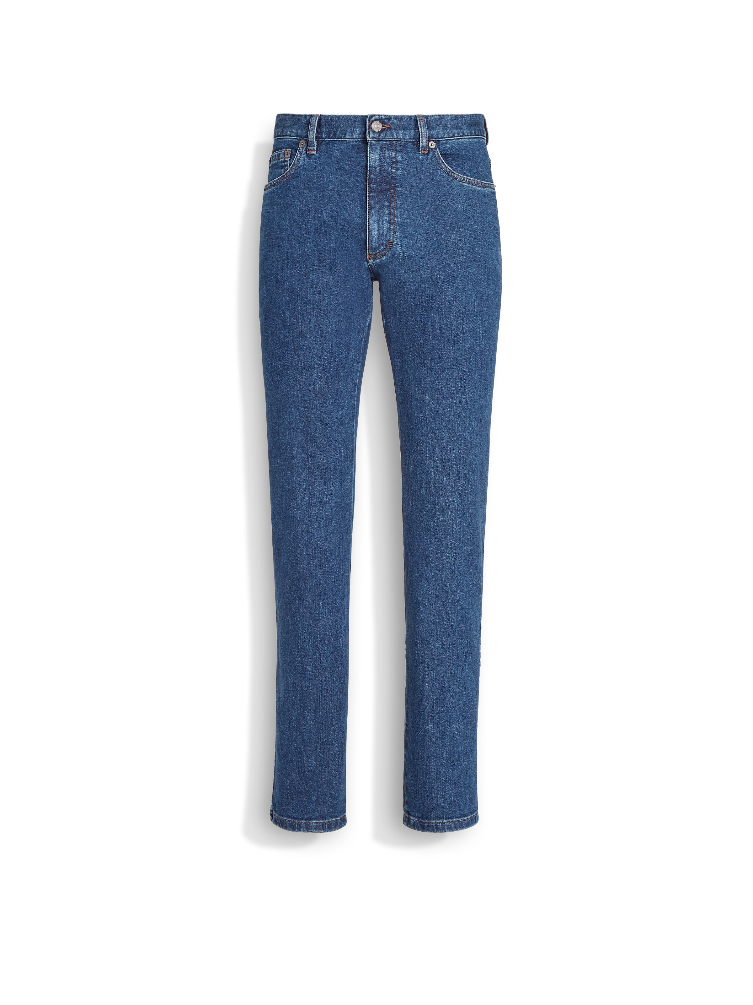 Zegna Blue Stone-washed Cotton Roccia Jeans