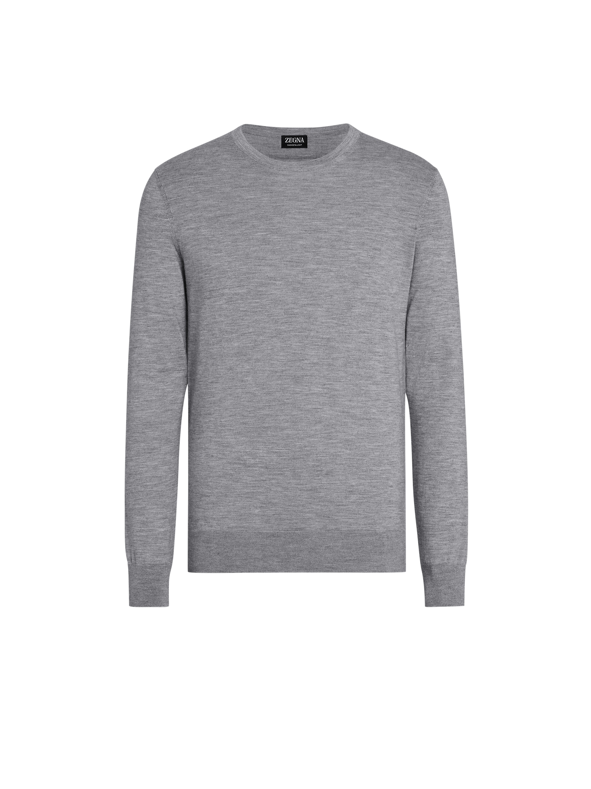 ZEGNA GREY MÉLANGE CASHSETA CREWNECK