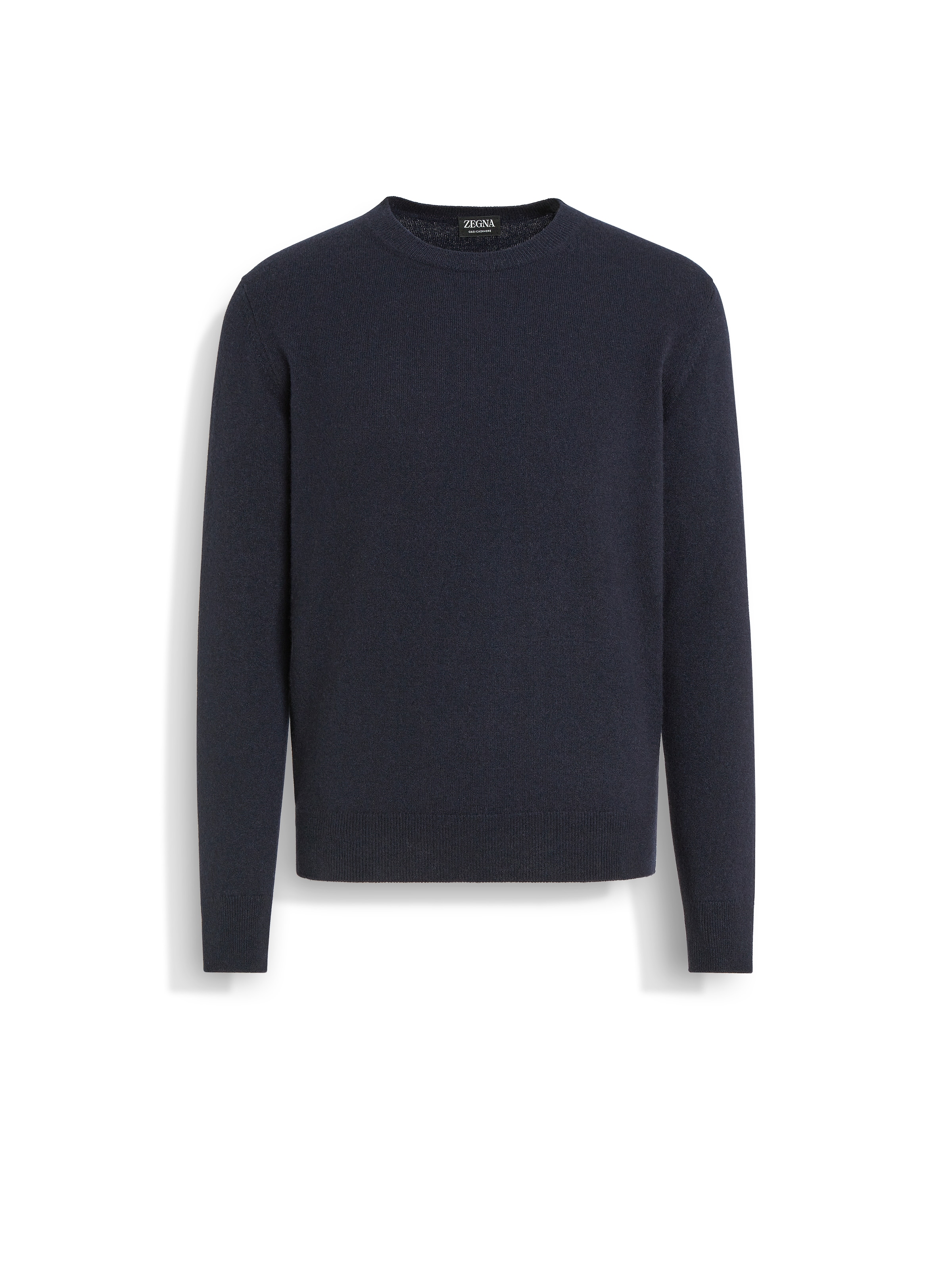 Shop Zegna Navy Blue Mélange Oasi Cashmere Crewneck In Bleu Marine