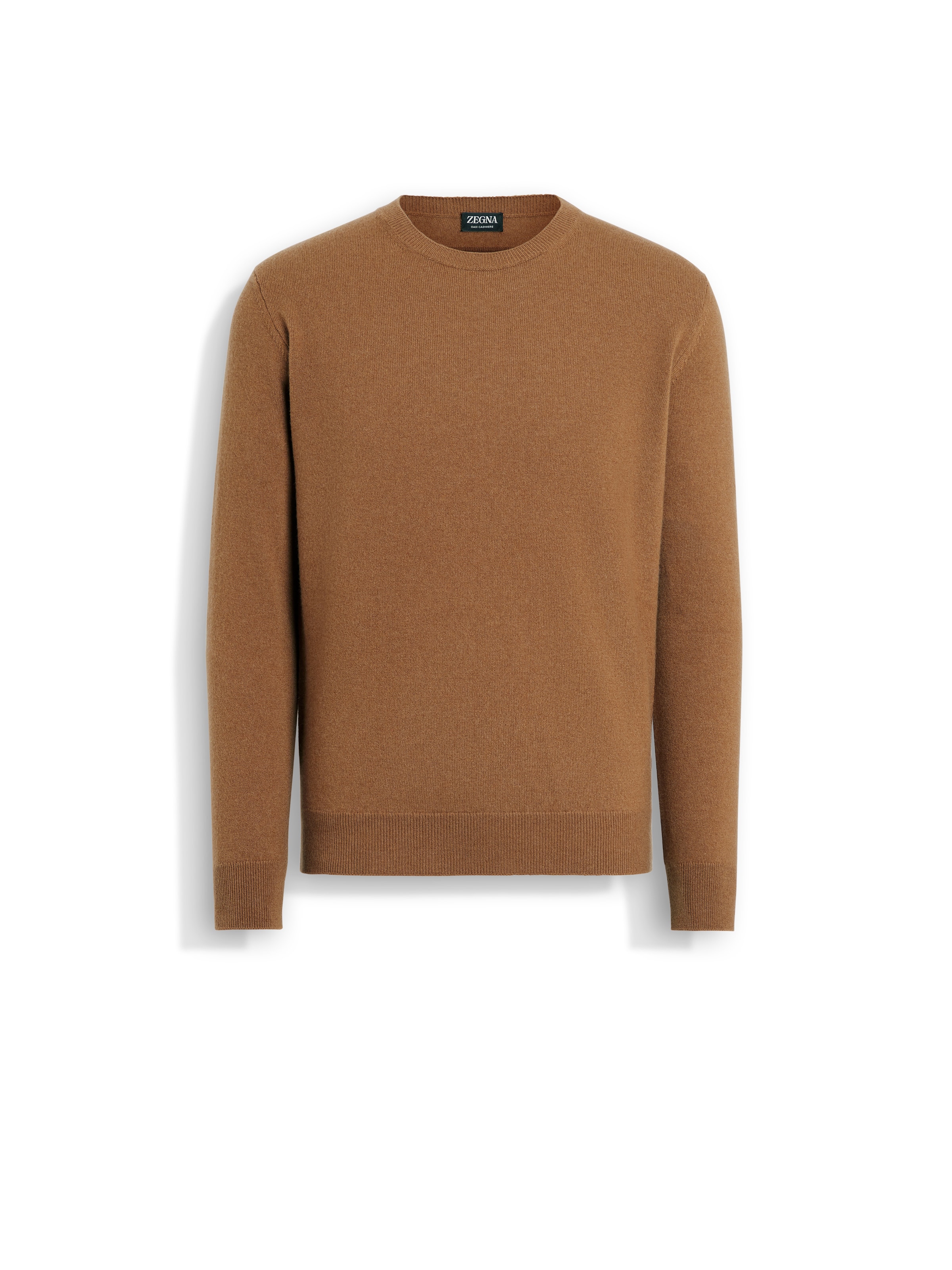 Shop Zegna Pull Ras Du Cou En Oasi Cashmere Foliage Foncé Chiné