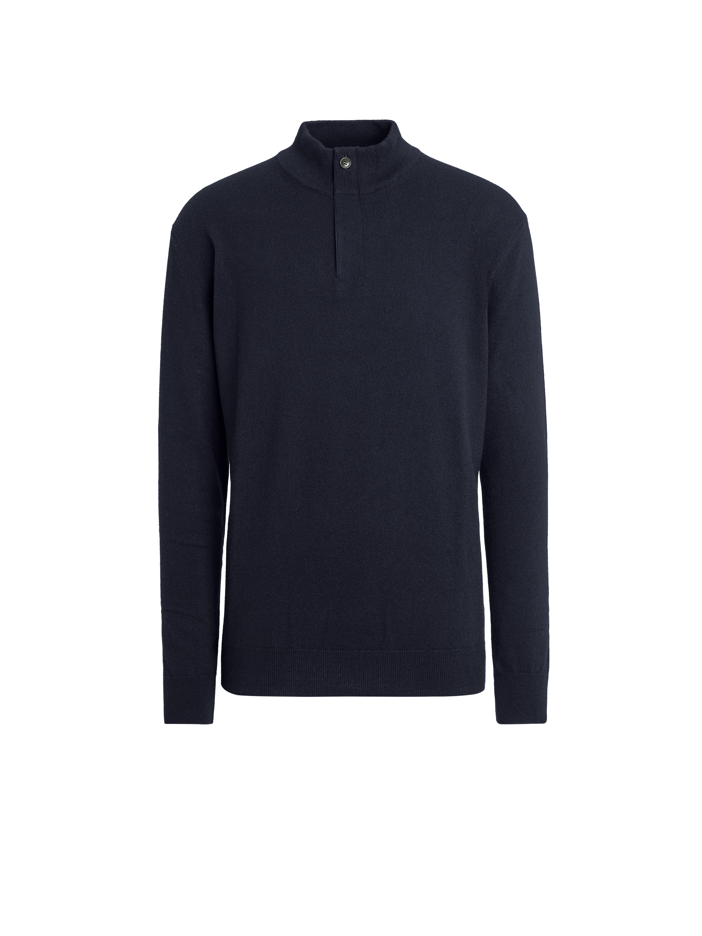 Zegna Navy Blue Oasi Cashmere Zip Mock Neck Sweater