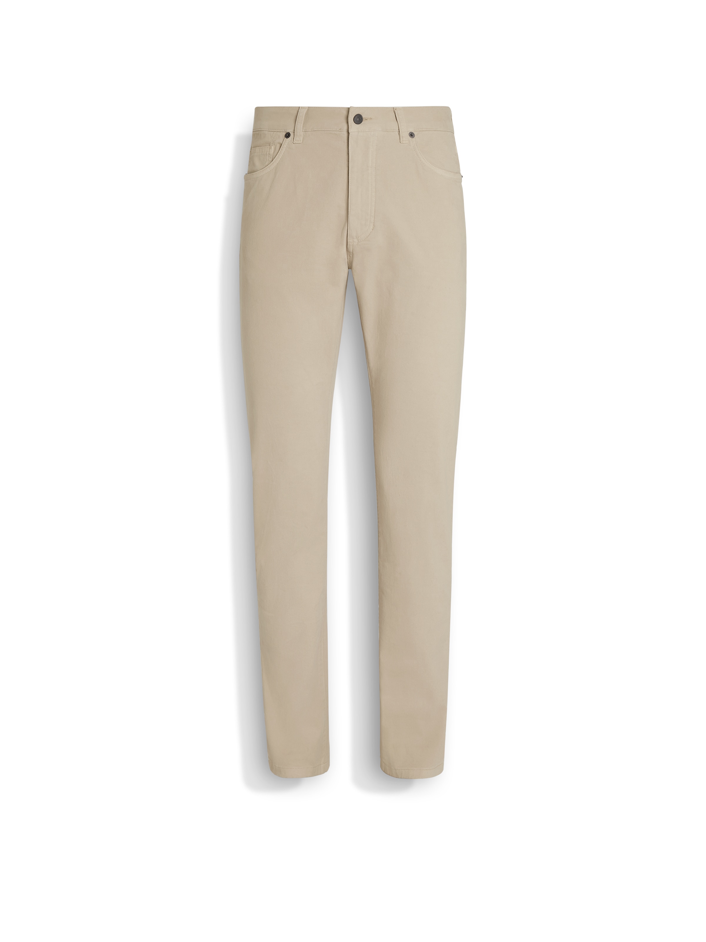 Zegna Pantalon Roccia En Coton Extensible Beige