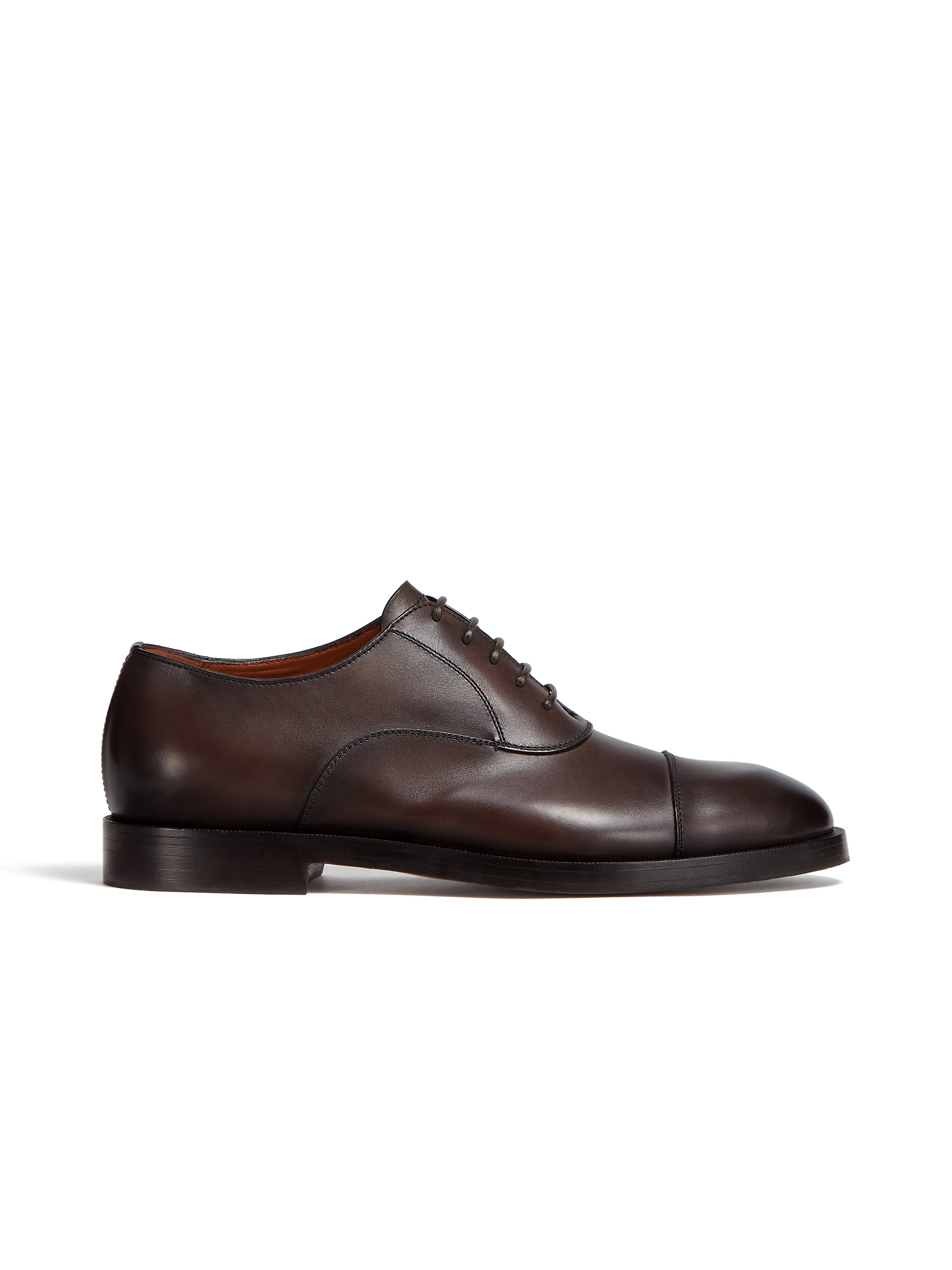 Shop Zegna Brown Leather Torino Oxford Shoes In Dark Brown