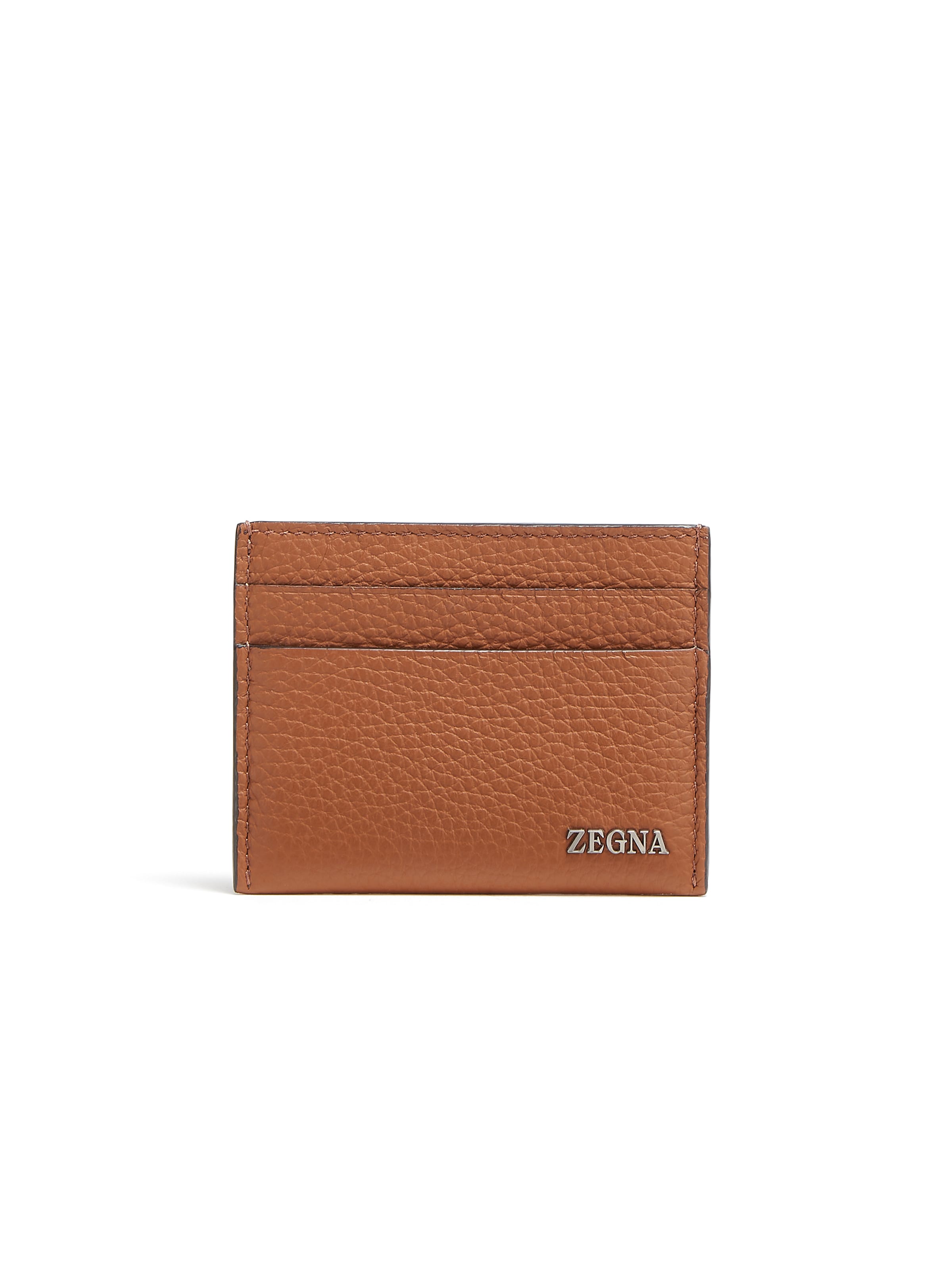 Zegna Porte-cartes En Cuir De Cerf Foliage