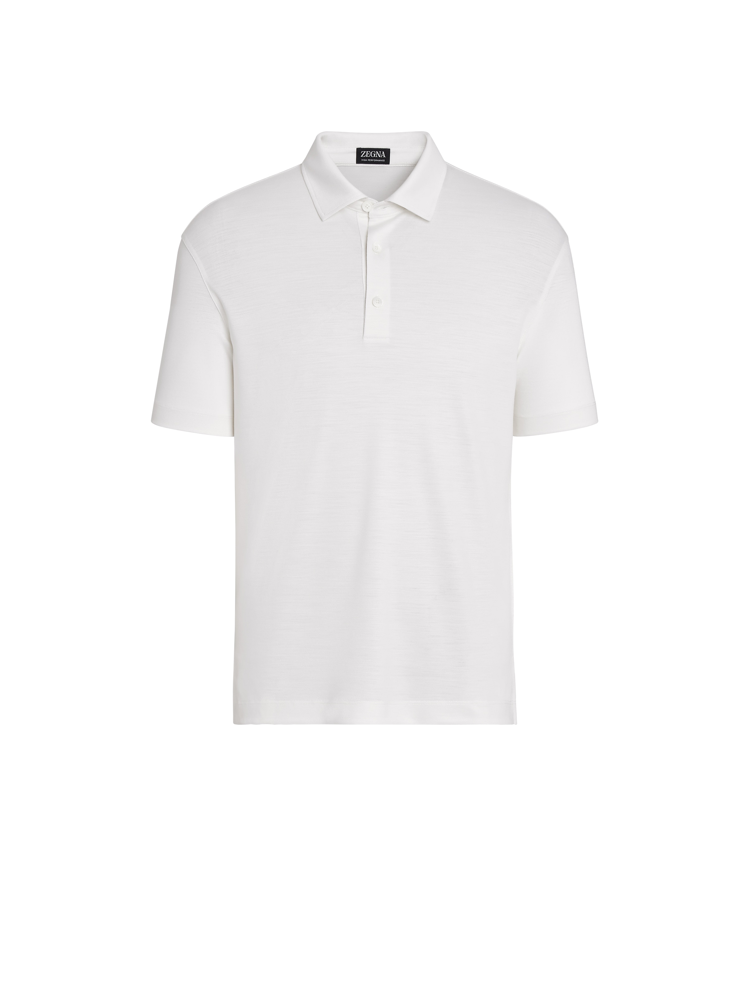 ZEGNA POLO MANCHES COURTES EN LAINE HIGH PERFORMANCE BLANC