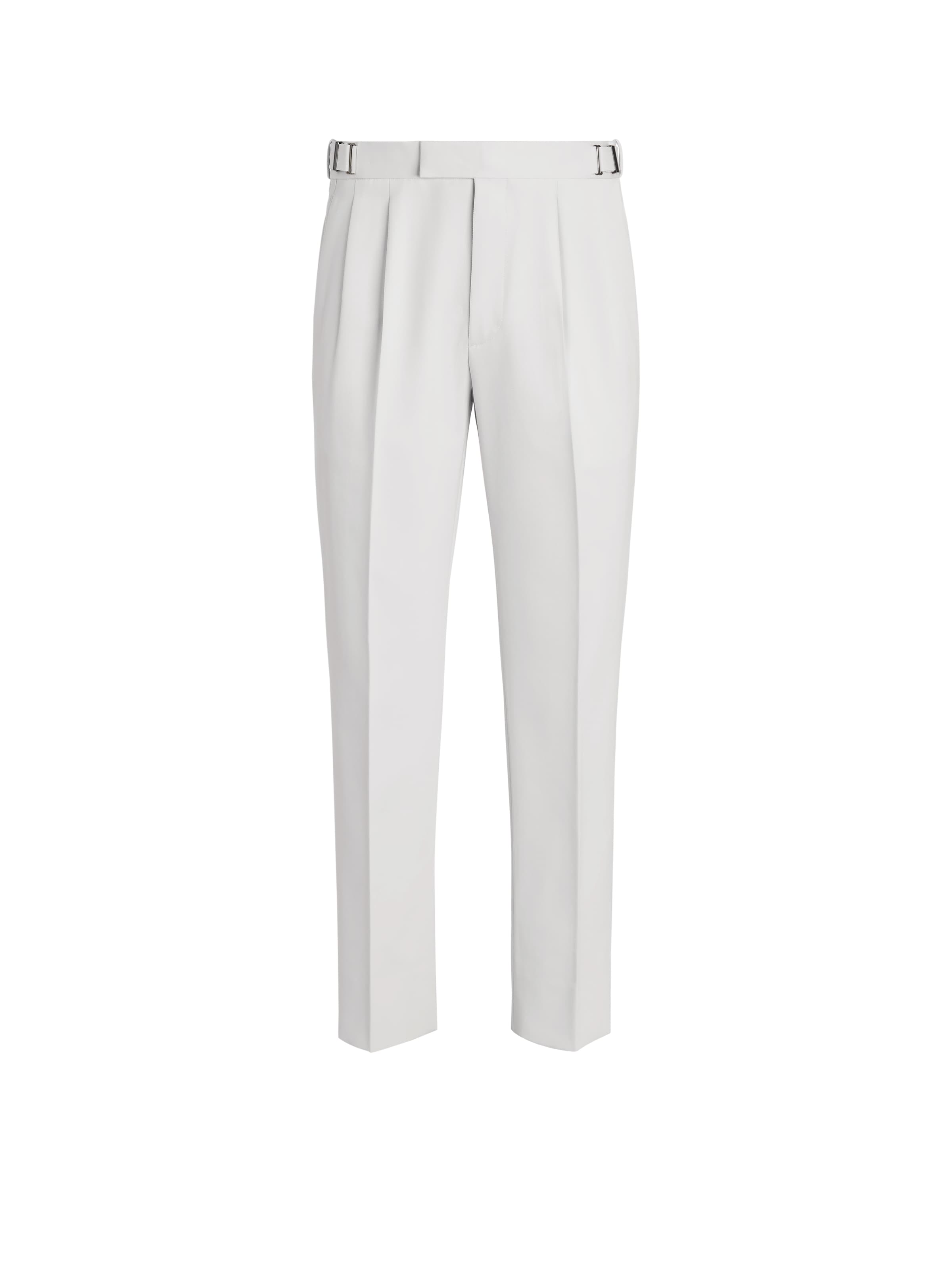 Zegna Pantalon En Coton Et Laine Blanc