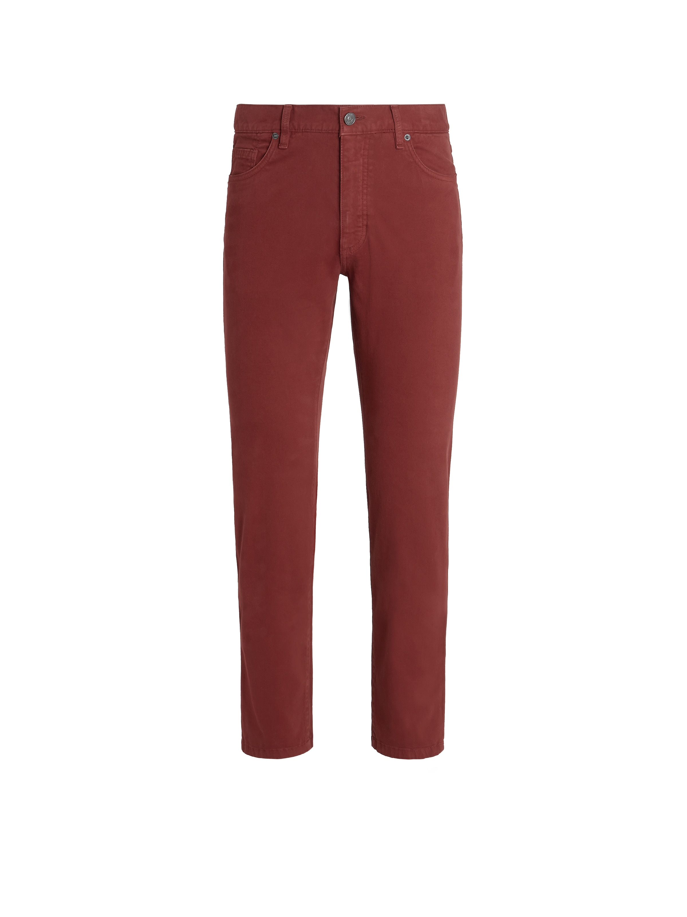 ZEGNA DARK RED STRETCH COTTON ROCCIA PANTS