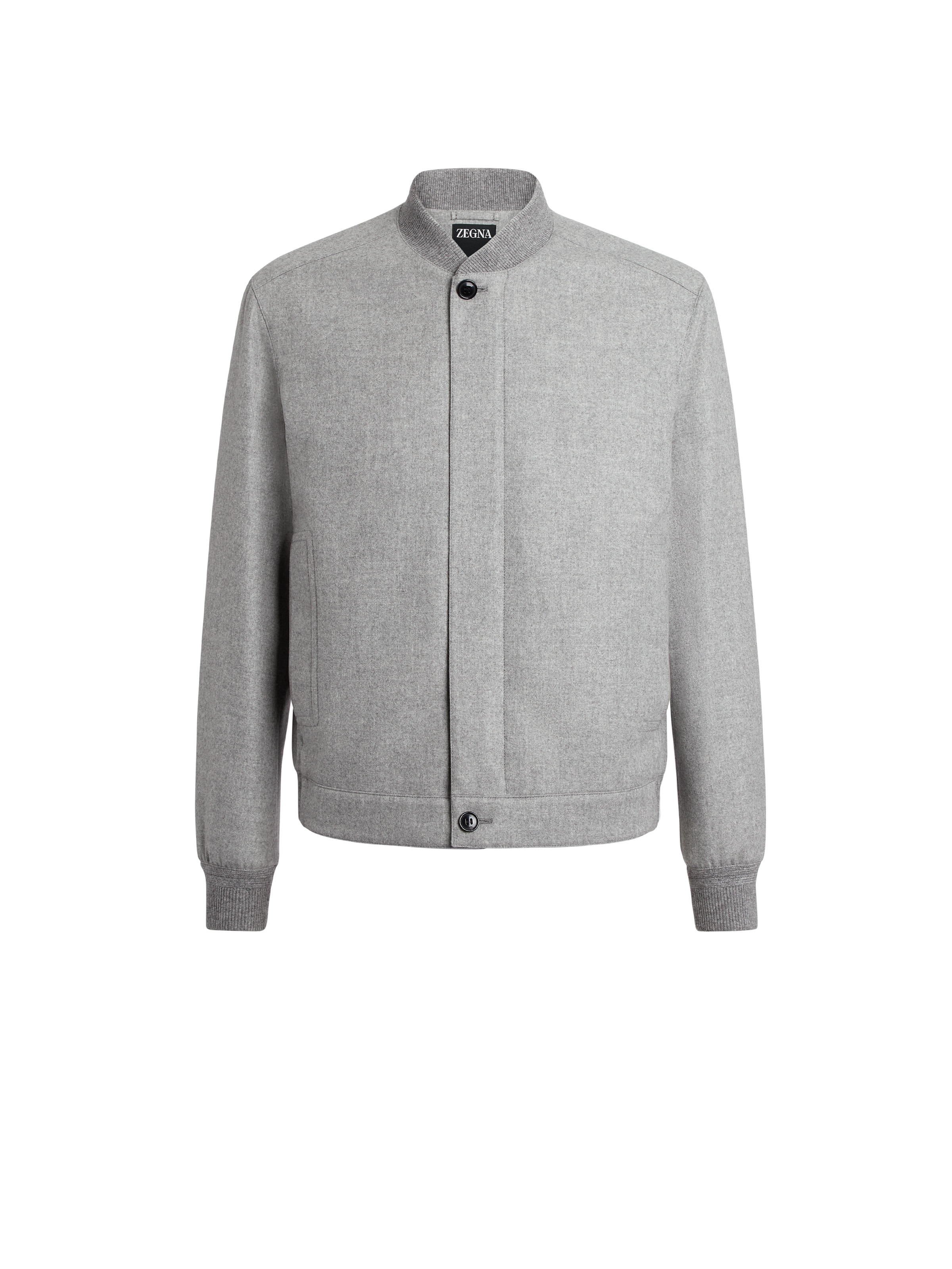 Shop Zegna Oasi Cashmere Elements Bomber In Gris Chiné