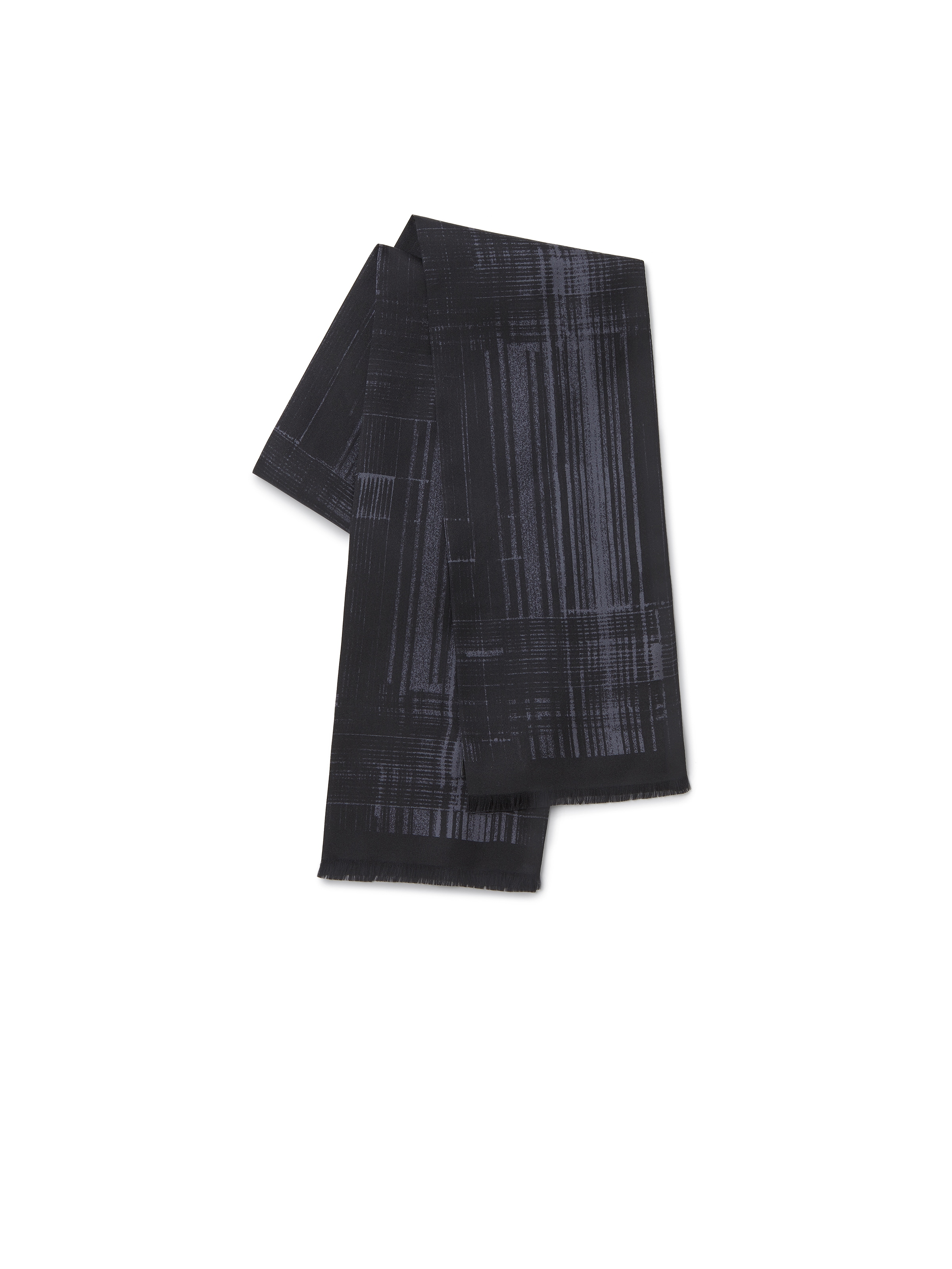 Zegna Foulard En Soie Noir